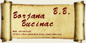 Borjana Bućinac vizit kartica